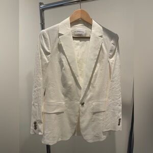 Frame Denim Ivory Single-Button Tailored Blazer